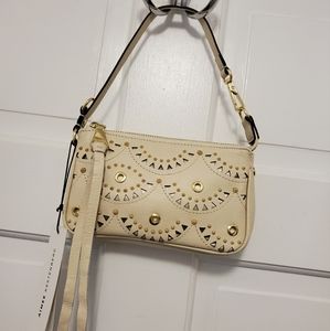 NWT Aimee Kestenberg Fiery Novelty Sandy Laser Cut Leather Pouchette Ret.$128